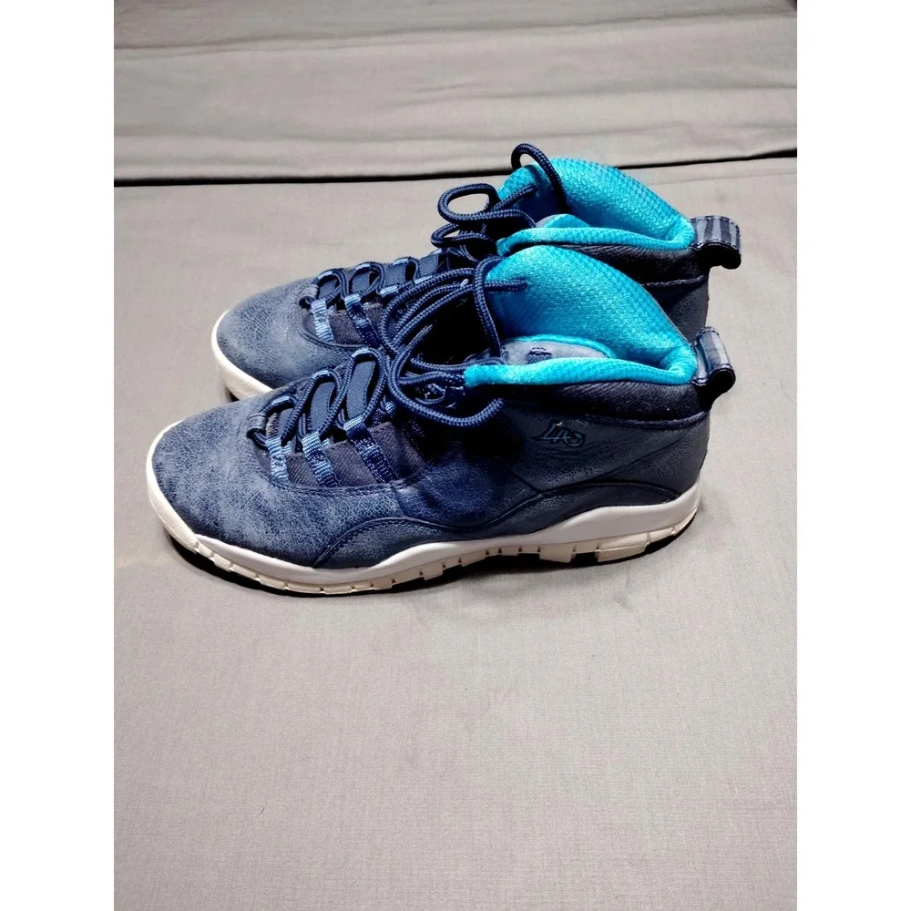 Nike Air Jordan 10 Retro LA Los Angeles Ocean Fog Blue 310806‑404 Size 5.5Y/WM 7